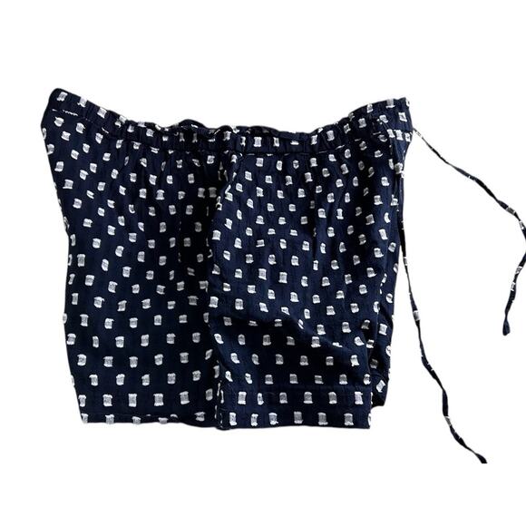 Ann Taylor LOFT Outlet Navy Blue Textured Shorts Size Small Drawstring Lined - Picture 4 of 6